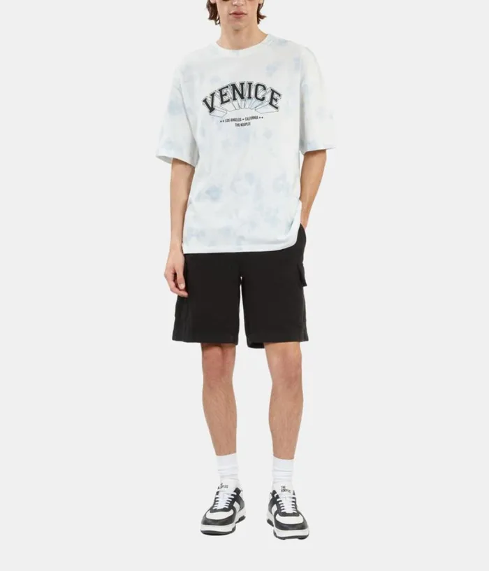 Men Gradient Sky Blue Tshirt With Venice Serigraphy THE KOOPLES Tshirts