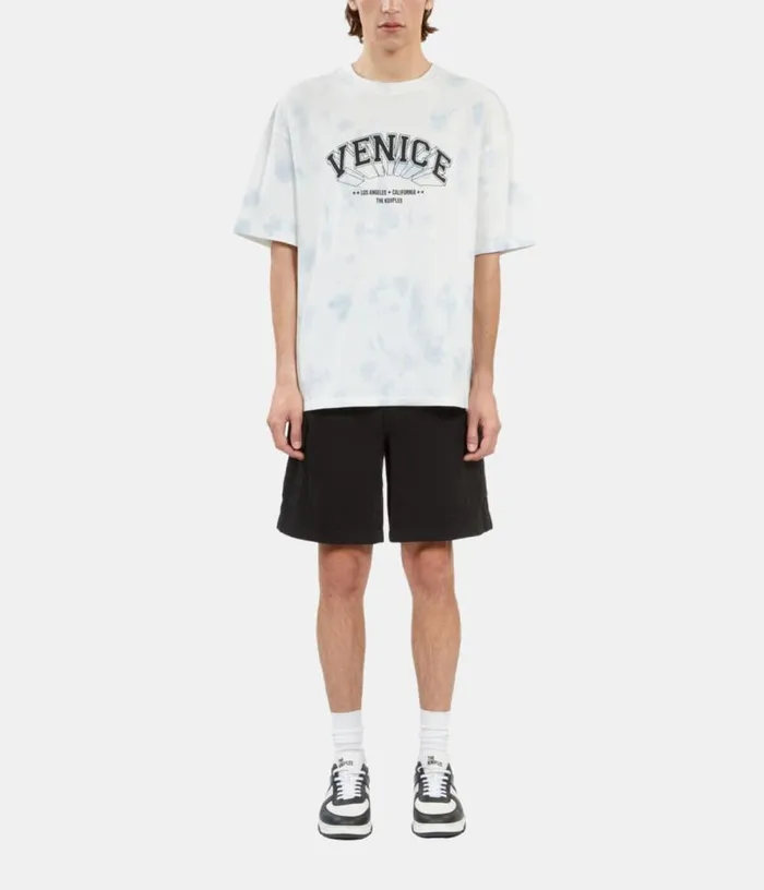 Men Gradient Sky Blue Tshirt With Venice Serigraphy THE KOOPLES Tshirts