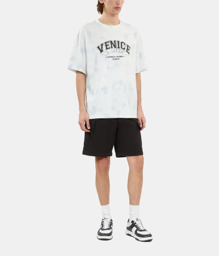 Men Gradient Sky Blue Tshirt With Venice Serigraphy THE KOOPLES Tshirts
