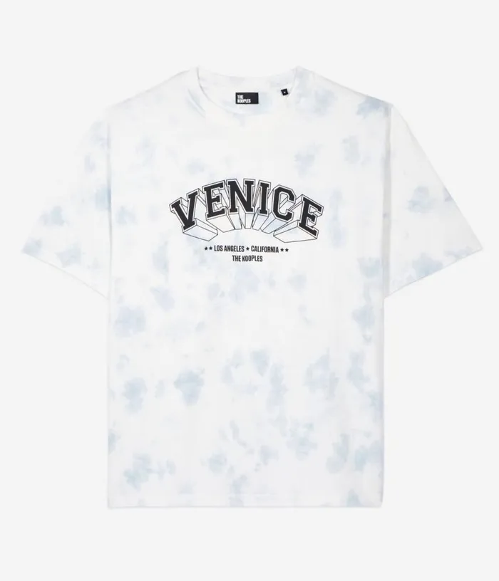Men Gradient Sky Blue Tshirt With Venice Serigraphy THE KOOPLES Tshirts