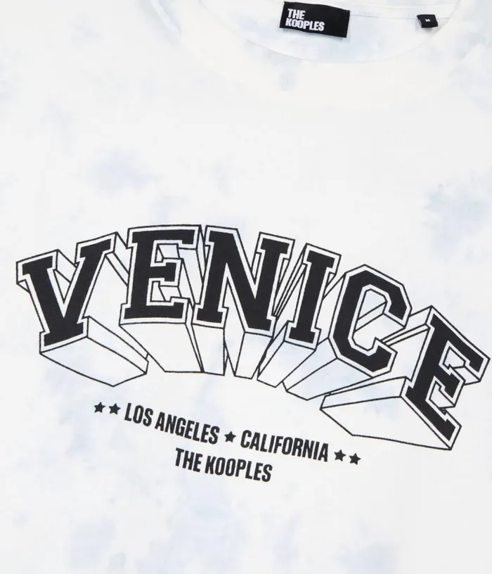Men Gradient Sky Blue Tshirt With Venice Serigraphy THE KOOPLES Tshirts