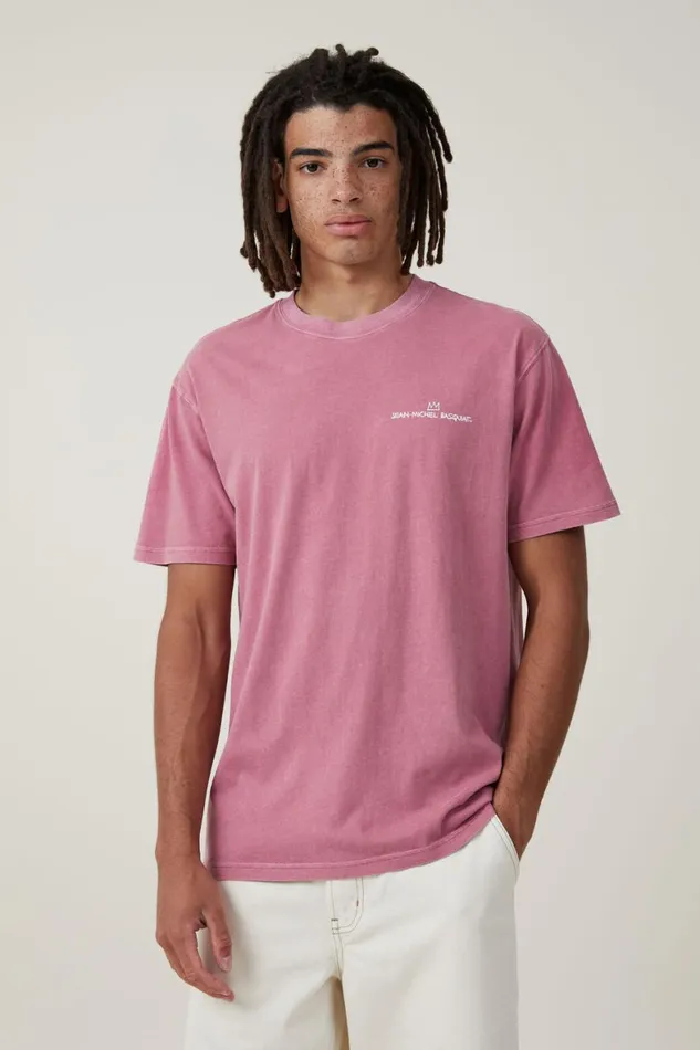 Men Graphic TShirts Cotton On Basquiat Loose Fit TShirt Lcn Bsq Raspberrylightning