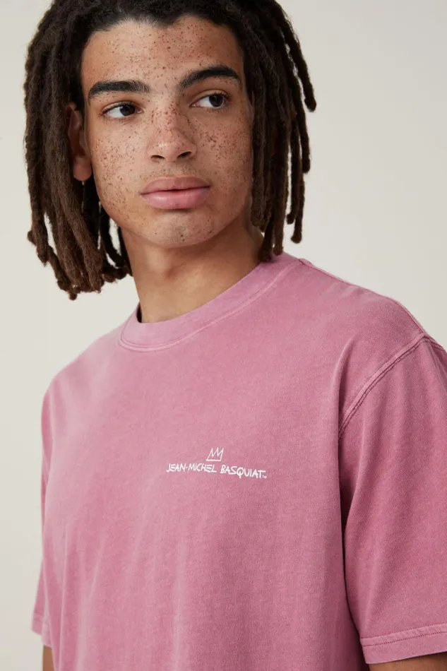 Men Graphic TShirts Cotton On Basquiat Loose Fit TShirt Lcn Bsq Raspberrylightning