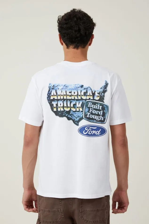 Men Graphic TShirts Cotton On Ford Loose Fit TShirt Lcn For Whiteamerica S Truck