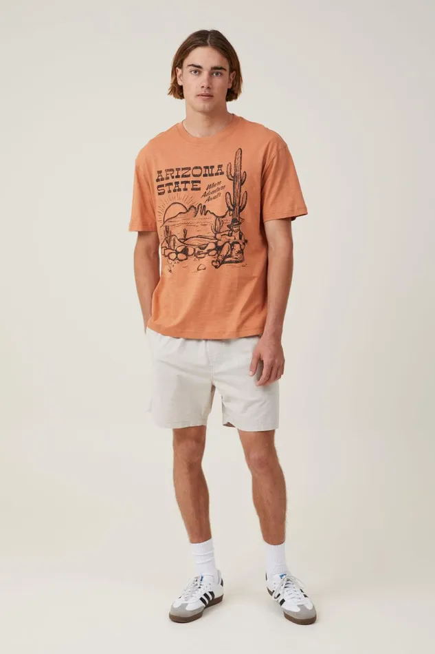 Men Graphic TShirts Cotton On Loose Fit Graphic TShirt Carameladventure Awaits