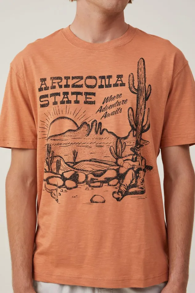 Men Graphic TShirts Cotton On Loose Fit Graphic TShirt Carameladventure Awaits