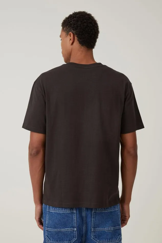 Men Graphic TShirts Cotton On Loose Fit Music TShirt Lcn Mt Washed Blackice Cubecar Lean