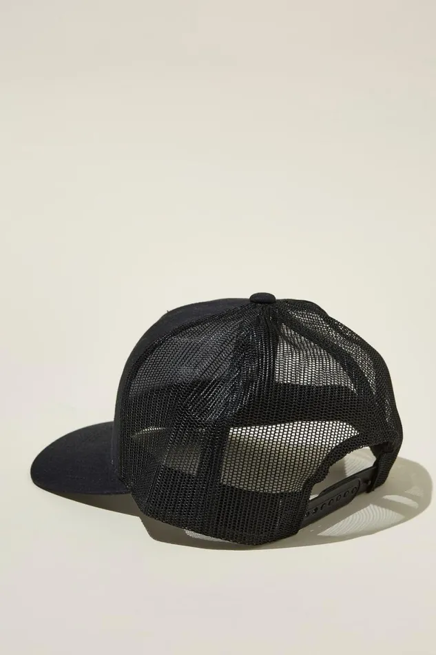 Men Hats Cotton On Mack Trucks Trucker Hat Lcn Mac Washed Black Chrome Logo