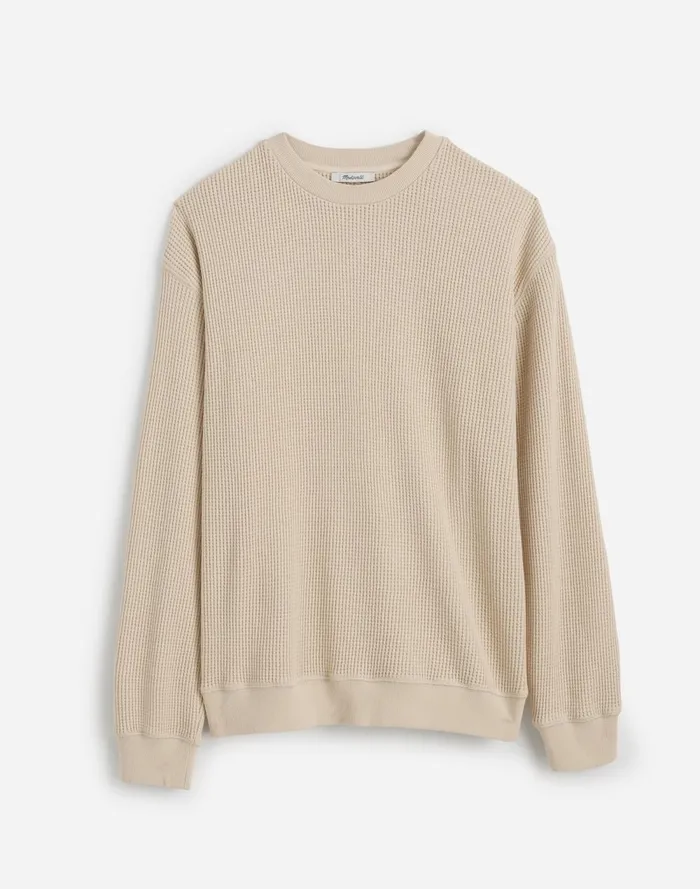 Men Hoodies and Sweatshirts Madewell Cotton Thermal Sweatshirt Vintage Muslin