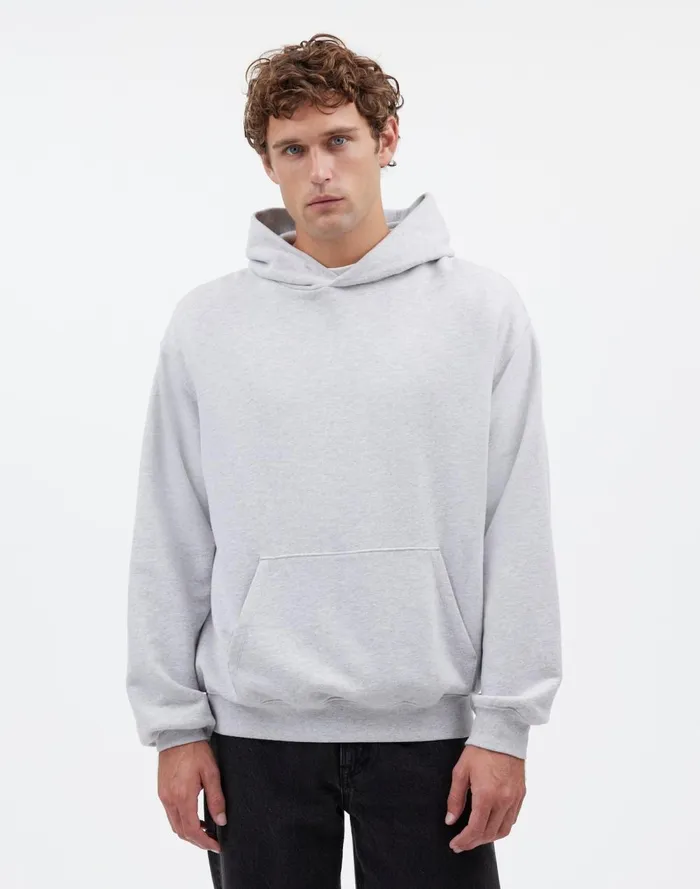 Men Hoodies and Sweatshirts Madewell The McCarren Midweight Hoodie Sweatshirt Light Heather Grey