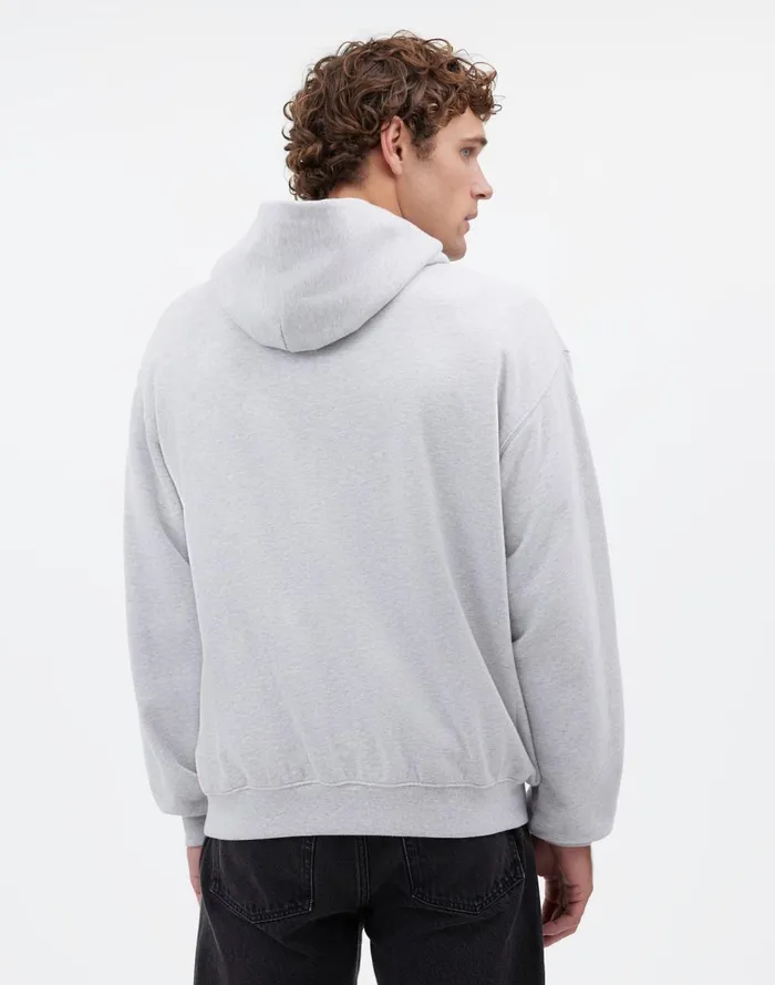 Men Hoodies and Sweatshirts Madewell The McCarren Midweight Hoodie Sweatshirt Light Heather Grey