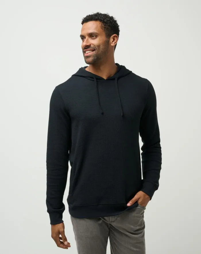 Men Hoodies and Sweatshirts TravisMathew CLOUD WAFFLE HOODIE Black