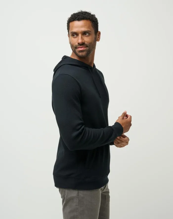 Men Hoodies and Sweatshirts TravisMathew CLOUD WAFFLE HOODIE Black