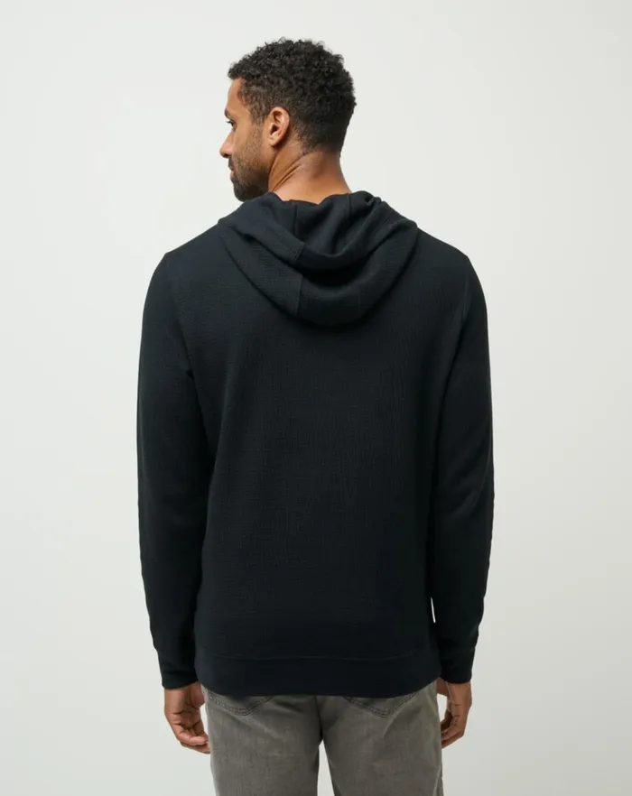 Men Hoodies and Sweatshirts TravisMathew CLOUD WAFFLE HOODIE Black