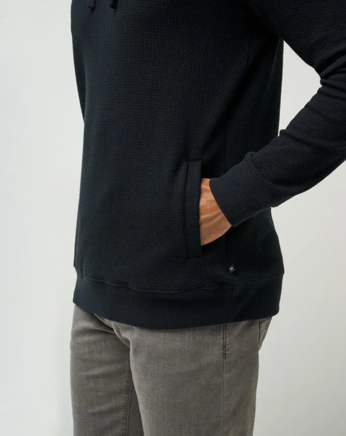 Men Hoodies and Sweatshirts TravisMathew CLOUD WAFFLE HOODIE Black
