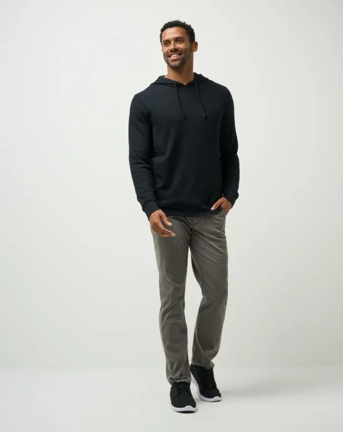 Men Hoodies and Sweatshirts TravisMathew CLOUD WAFFLE HOODIE Black