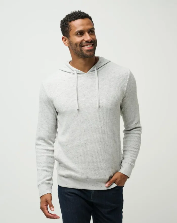 Men Hoodies and Sweatshirts TravisMathew CLOUD WAFFLE HOODIE Light Grey