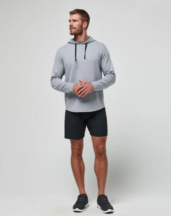 Men Hoodies and Sweatshirts TravisMathew UPGRADED TECH HOODIE Heather Grey Men Hoodies and Sweatshirts TravisMathew UPGRADED TECH HOODIE Heather Grey