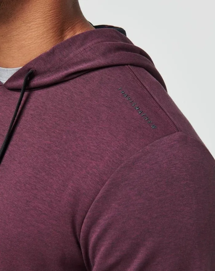 Men Hoodies and Sweatshirts TravisMathew UPGRADED TECH HOODIE Heather Mauve Wine