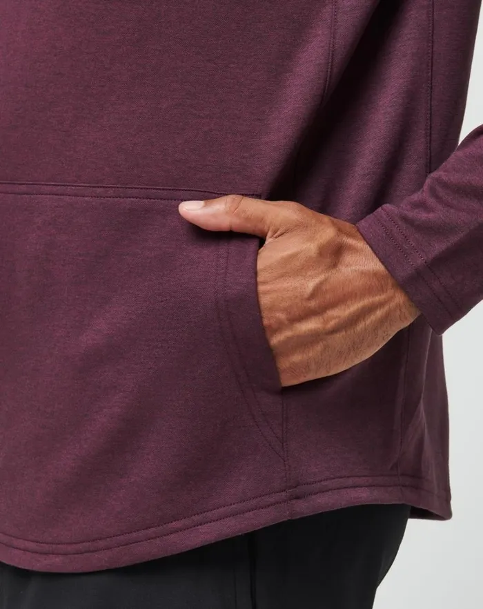 Men Hoodies and Sweatshirts TravisMathew UPGRADED TECH HOODIE Heather Mauve Wine