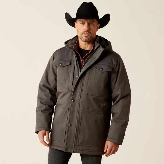Men Jackets and Vests Ariat Abilene Parka Grey Heather