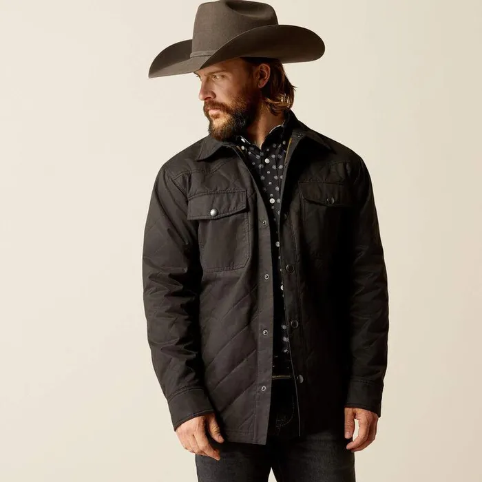Men Jackets and Vests Ariat Grizzly Shirt Jacket Black
