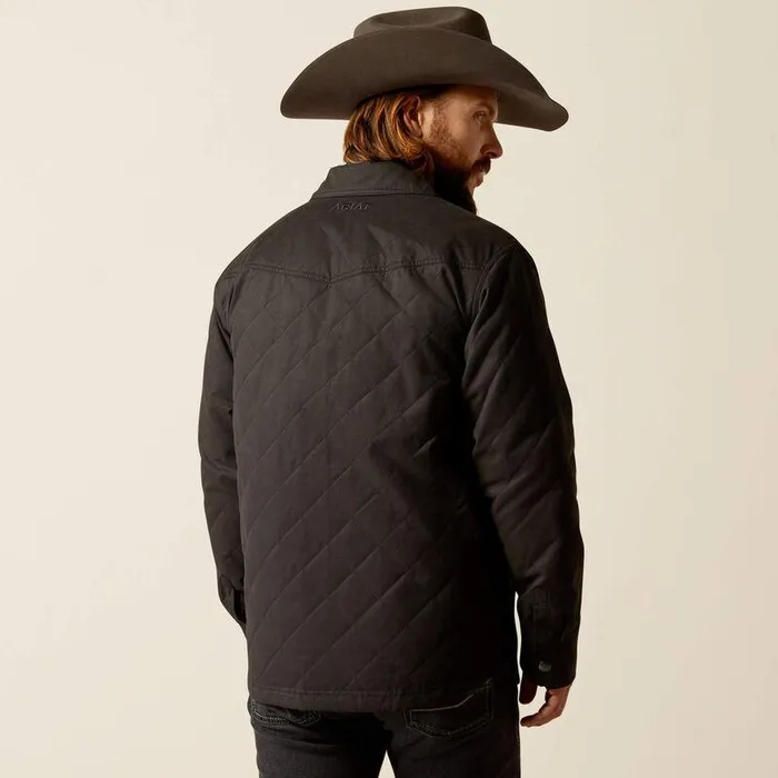 Men Jackets and Vests Ariat Grizzly Shirt Jacket Black Men Jackets and Vests Ariat Grizzly Shirt Jacket Black
