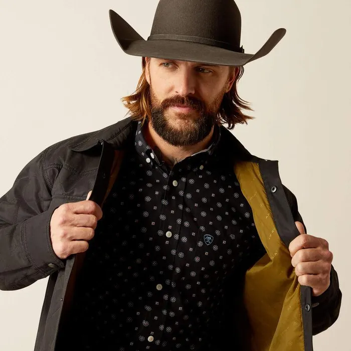Men Jackets and Vests Ariat Grizzly Shirt Jacket Black Men Jackets and Vests Ariat Grizzly Shirt Jacket Black