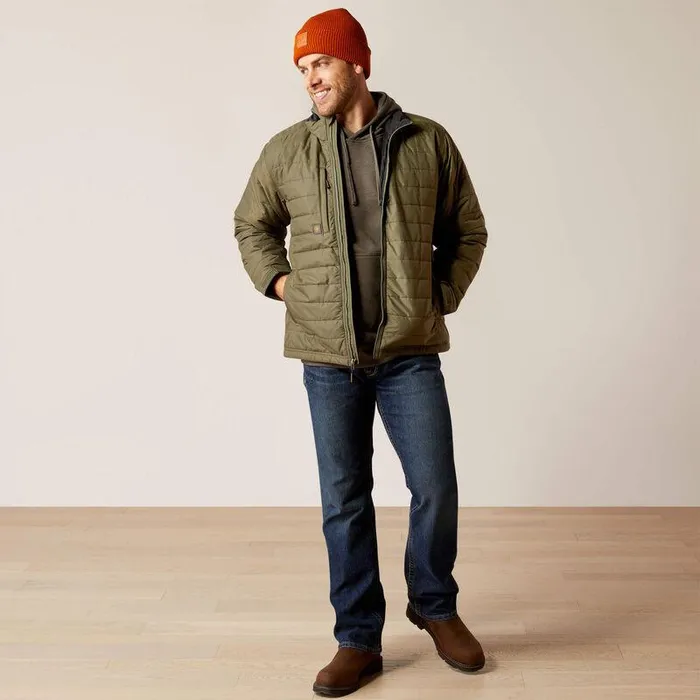 Men Jackets and Vests Ariat Rebar Cordura Ripstop Lightweight Insulated Jacket Beetle