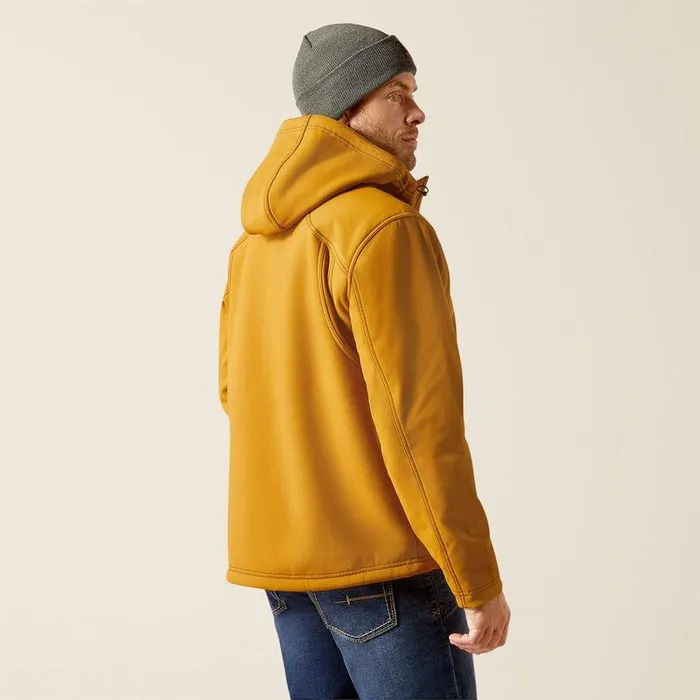 Men Jackets and Vests Ariat Rebar Sherpa Stretch Canvas Softshell Jacket Golden Brown