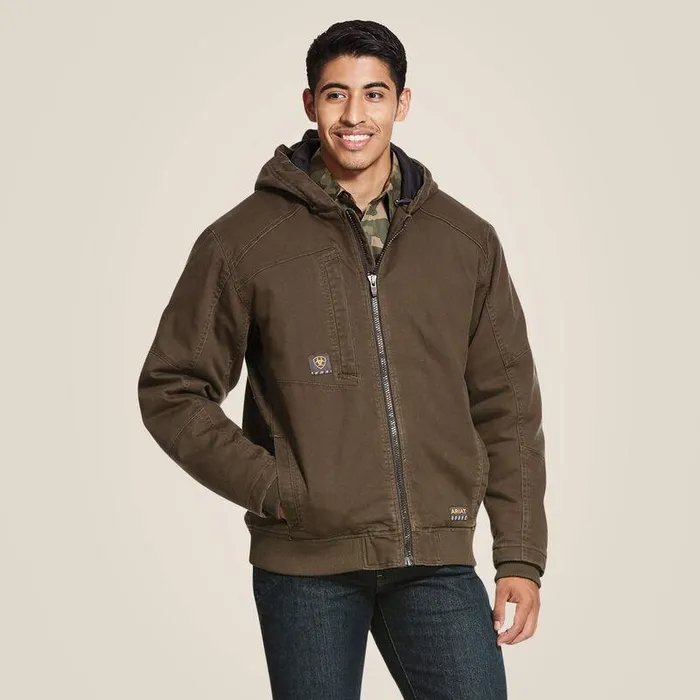 Men Jackets and Vests Ariat Rebar Washed DuraCanvas Insulated Jacket Wren