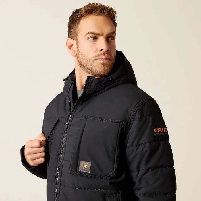 Men Jackets and Vests Ariat Rebar Winter Valiant Ripstop Insulated Jacket Black Men Jackets and Vests Ariat Rebar Winter Valiant Ripstop Insulated Jacket Black