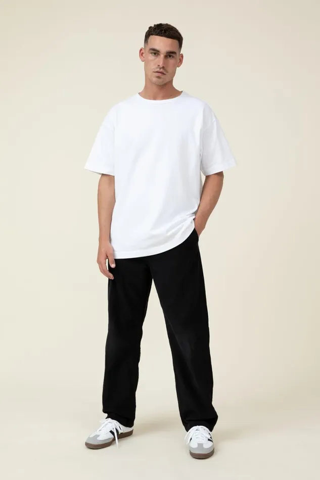 Men Jeans Cotton On Loose Fit Pant Washed Black Cord