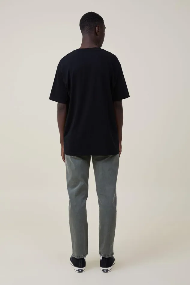 Men Jeans Cotton On Slim Straight Jean Washed Forest Green
