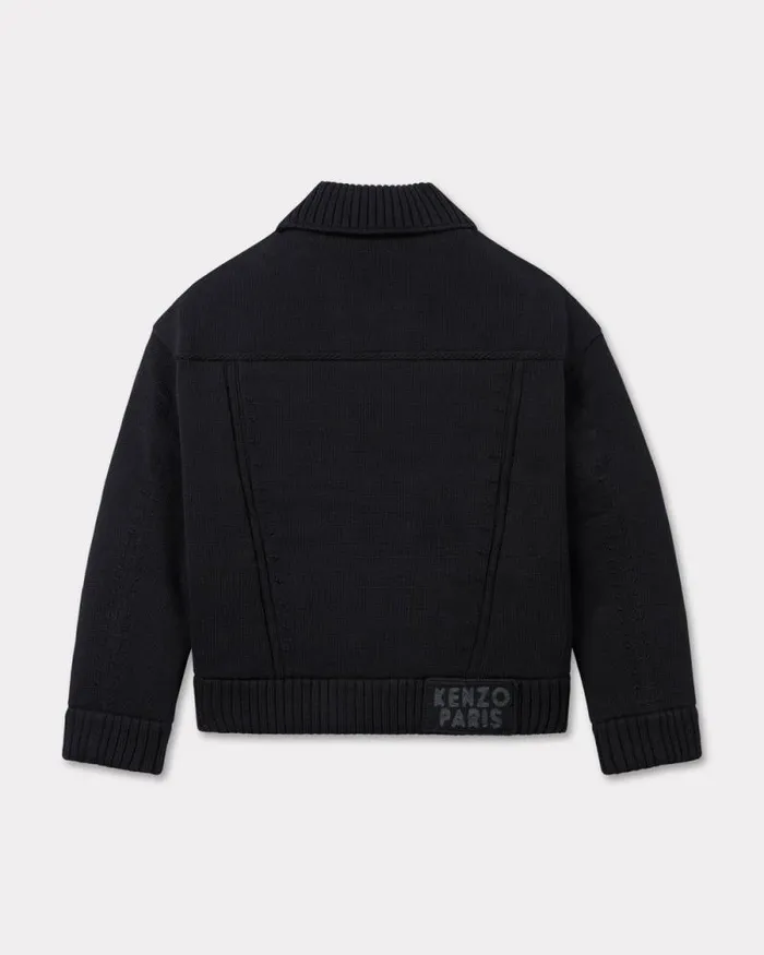 Men Knitted Jacket Black Kenzo Jackets And Coats