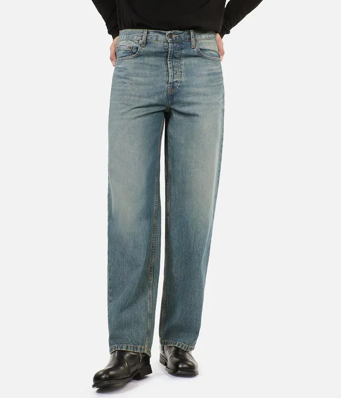 Men Light Blue Straight Jeans THE KOOPLES Pants and Shorts