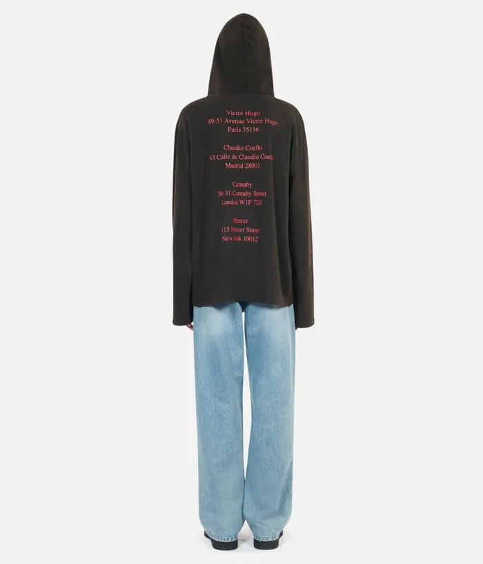 Men Longsleeved Black Hooded Locations Serigraphy Tshirt THE KOOPLES Tshirts