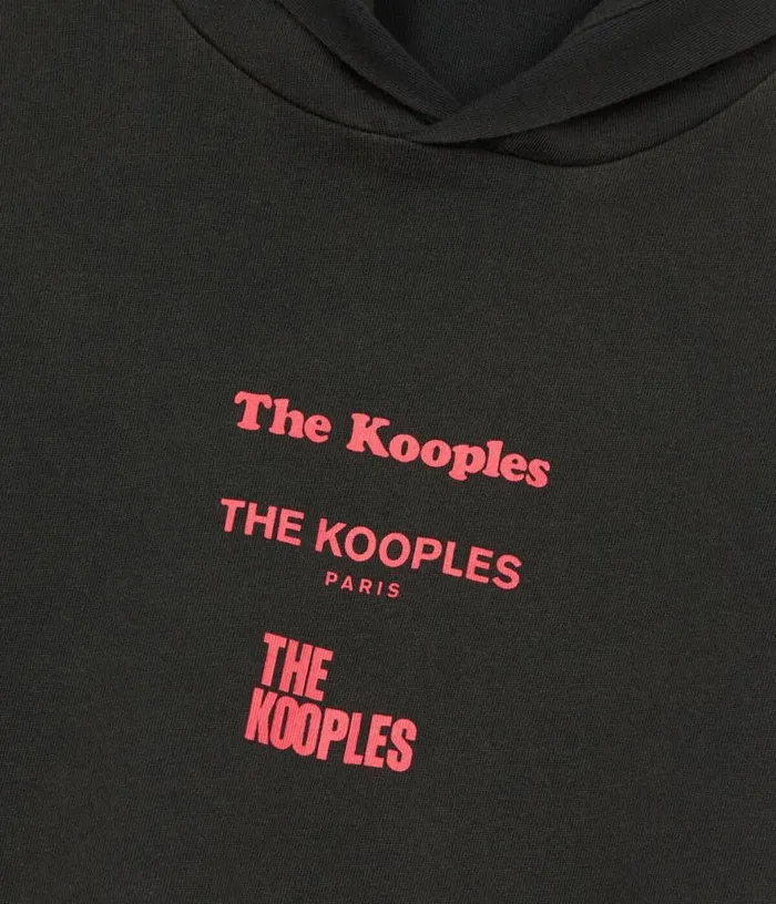 Men Longsleeved Black Hooded Locations Serigraphy Tshirt THE KOOPLES Tshirts