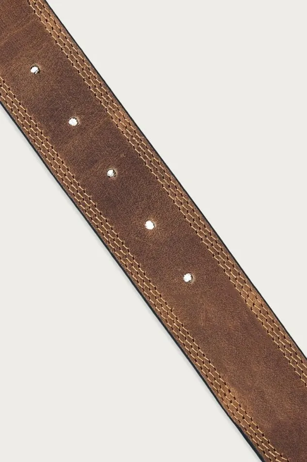 Men Lucky Brand Belts Triple Needle Stitch Leather Belt Medium Brown Men Lucky Brand Belts Triple Needle Stitch Leather Belt Medium Brown
