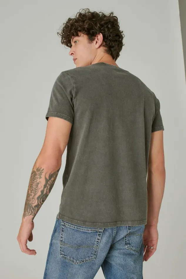 Men Lucky Brand Graphic Tees Acdc Patch Raven