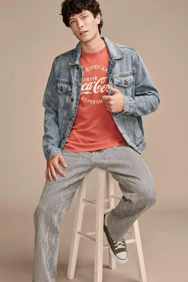Men Lucky Brand Graphic Tees Cocacola Molten Lava