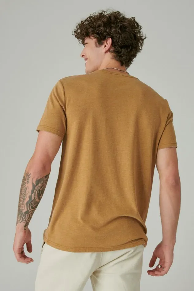 Men Lucky Brand Graphic Tees Natural High Bronze Brown