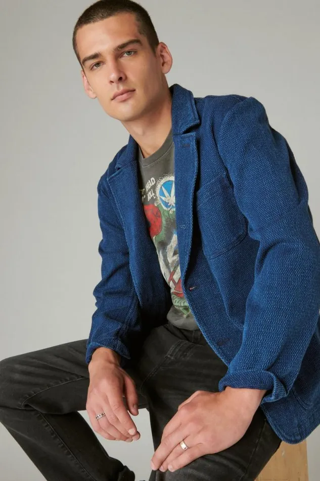 Men Lucky Brand Jackets and Outerwear Indigo Blazer Indigo