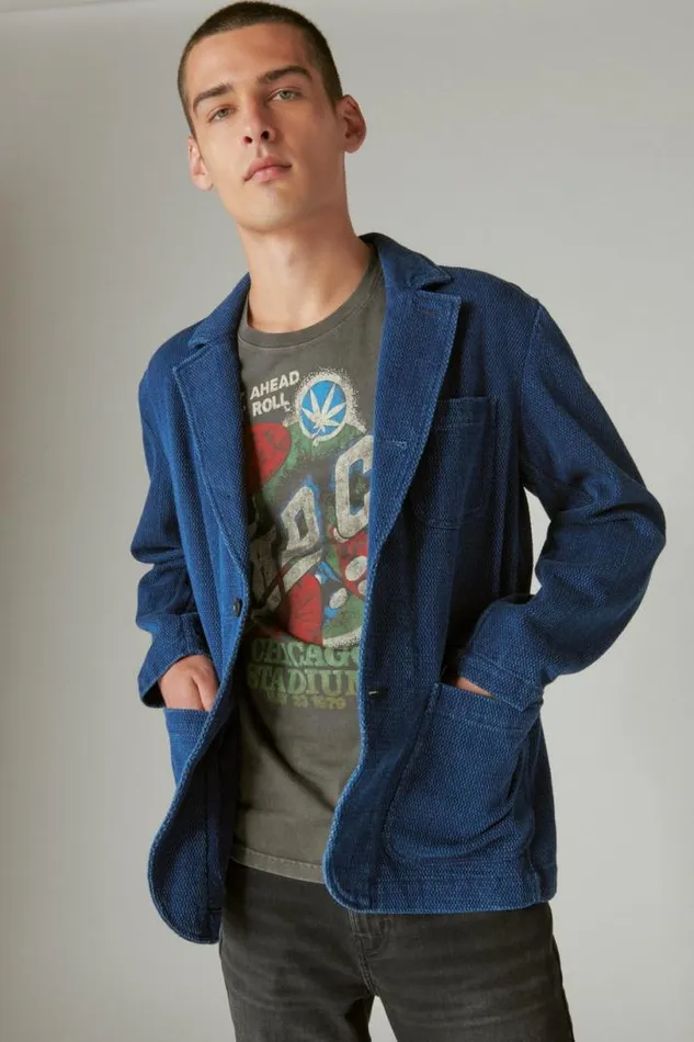 Men Lucky Brand Jackets and Outerwear Indigo Blazer Indigo