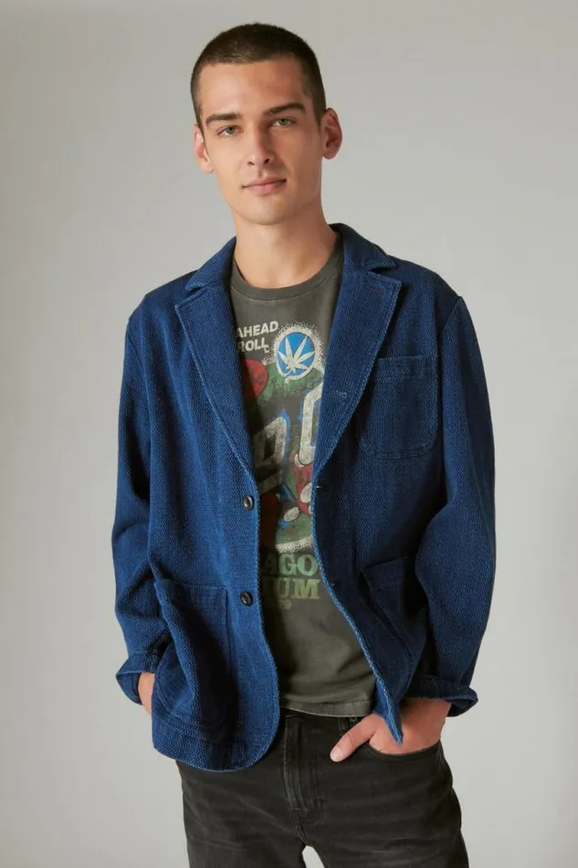 Men Lucky Brand Jackets and Outerwear Indigo Blazer Indigo