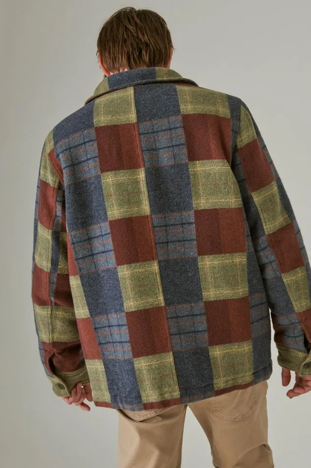 Men Lucky Brand Jackets and Outerwear Patchwork Chore Jacket Patchwork