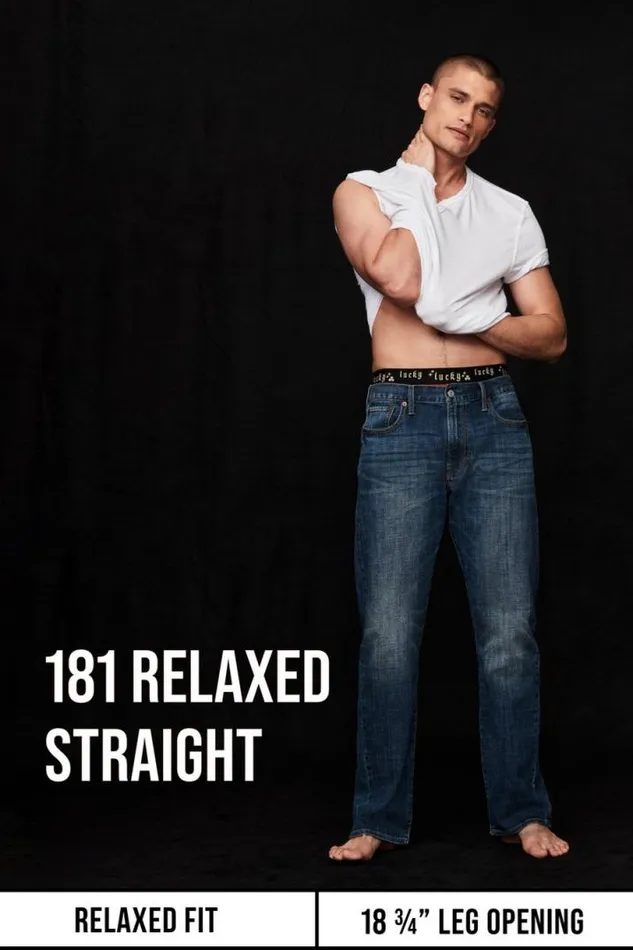 Men Lucky Brand Jeans 181 Relaxed Straight Coolmax Jean Leon Park
