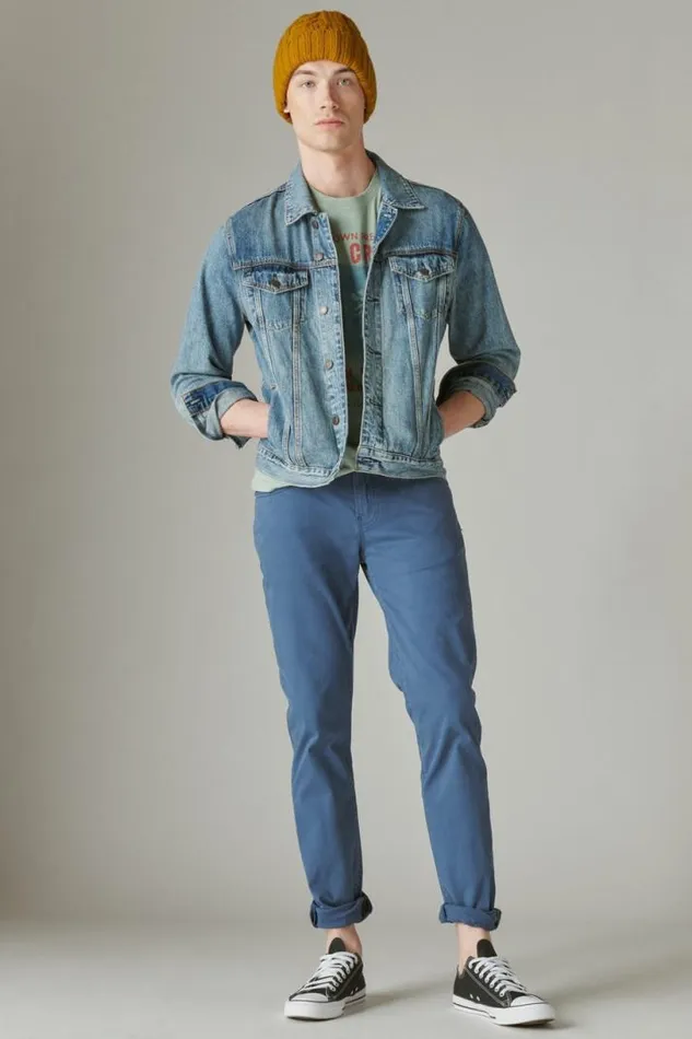 Men Lucky Brand Pants 110 Slim Sateen Stretch Jean Ensign