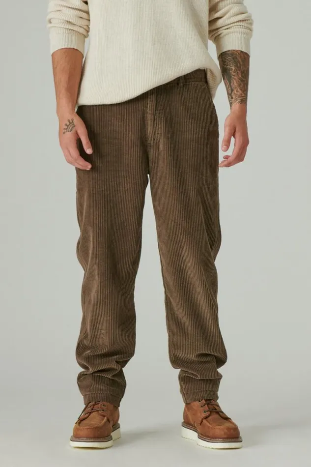 Men Lucky Brand Pants Wide Wale Corduroy Pullup Pant Slate Black