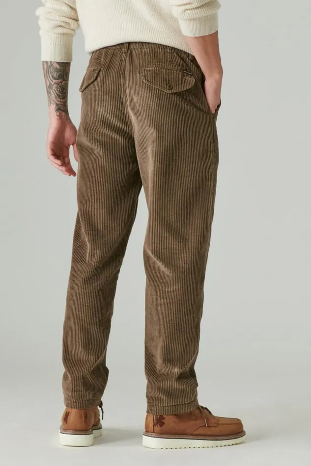 Men Lucky Brand Pants Wide Wale Corduroy Pullup Pant Slate Black